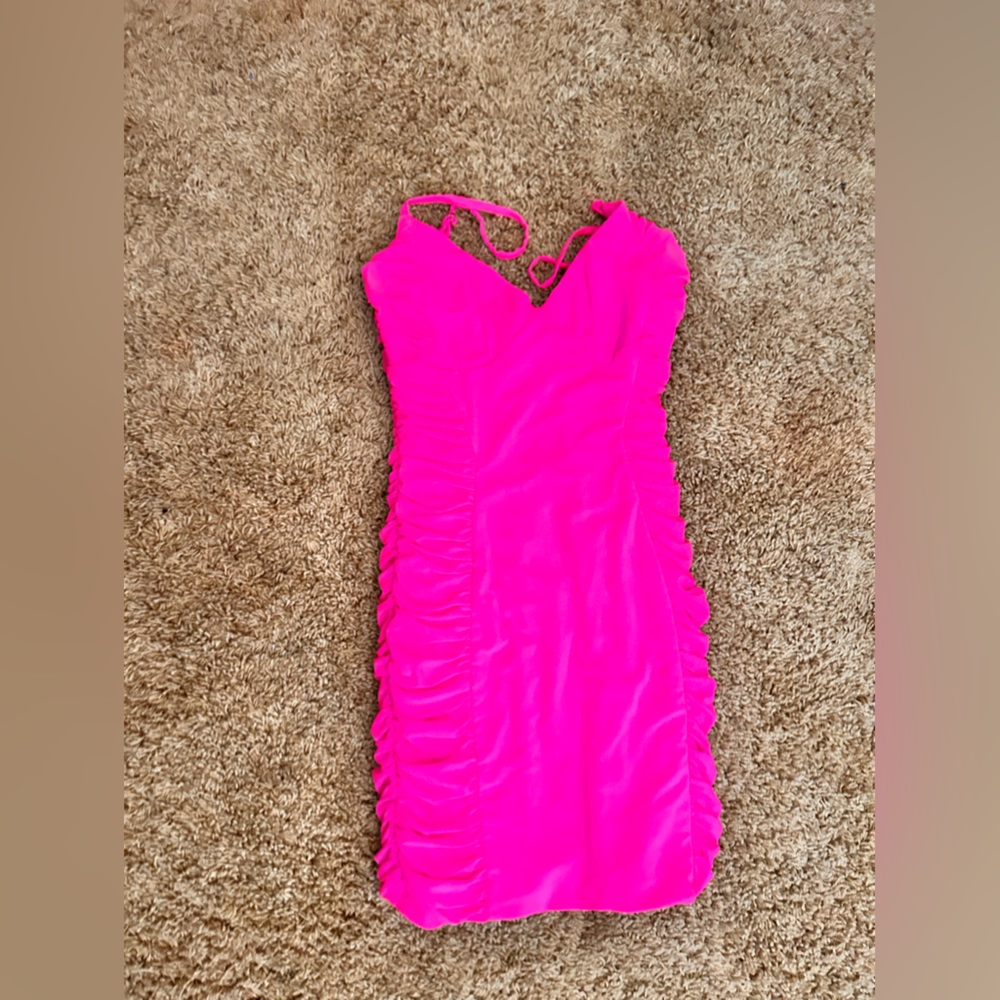 Neon pink mini dress NEVER WORN